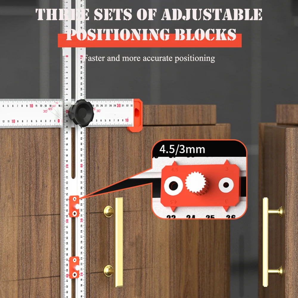 Multi Angle Drilling Positioning Ruler High Accurates Measuring Ruler For Carpentry Clear Scale Adjustables Foldable Angle Ruler