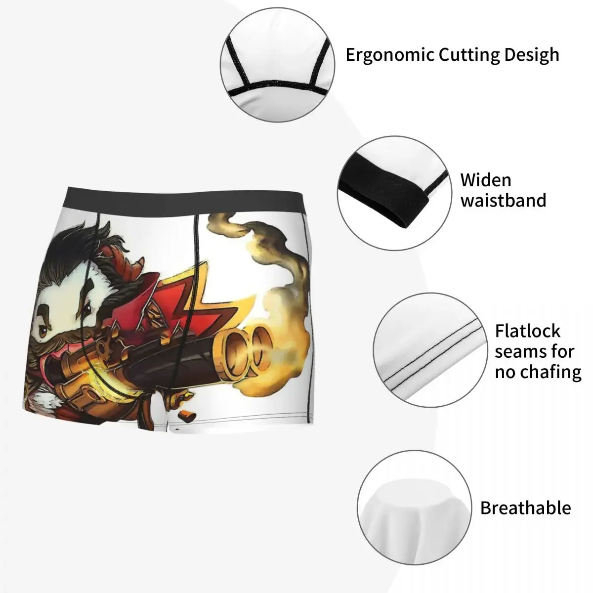 Poro Graves Game Unterhose Baumwollhöschen Männliche Unterwäsche Print Shorts Boxershorts