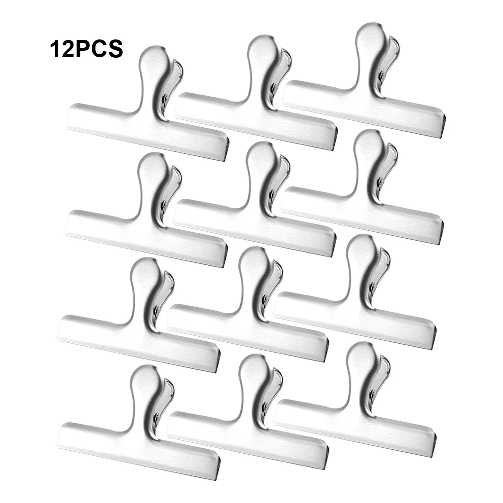 Clipes de vedação de aço inoxidável, Ampla aplicação Seal Clips, Estender a vida útil dos lanches, 12Pack Lot