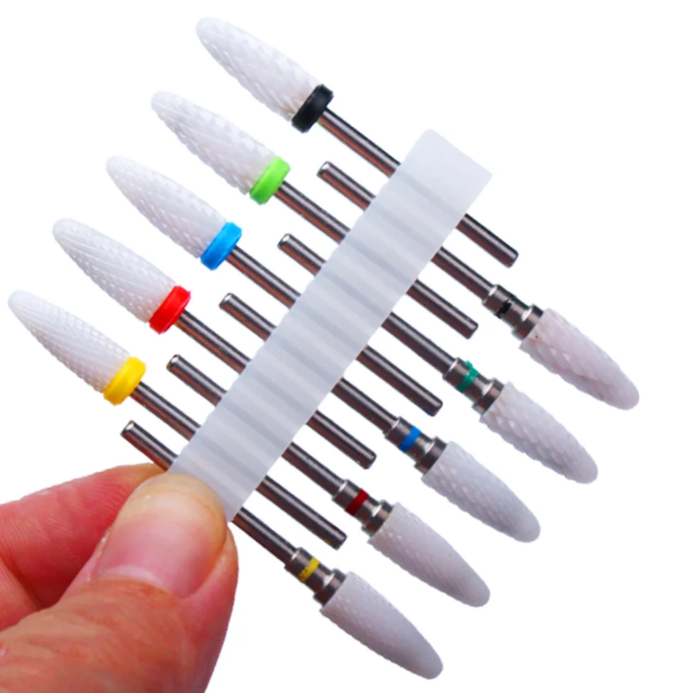 10pc Ceramic Milling Cutters Set Nail Drill Bits for Manicure Drills Electric Pedicure Files Cuticle Remove Burr Accessories