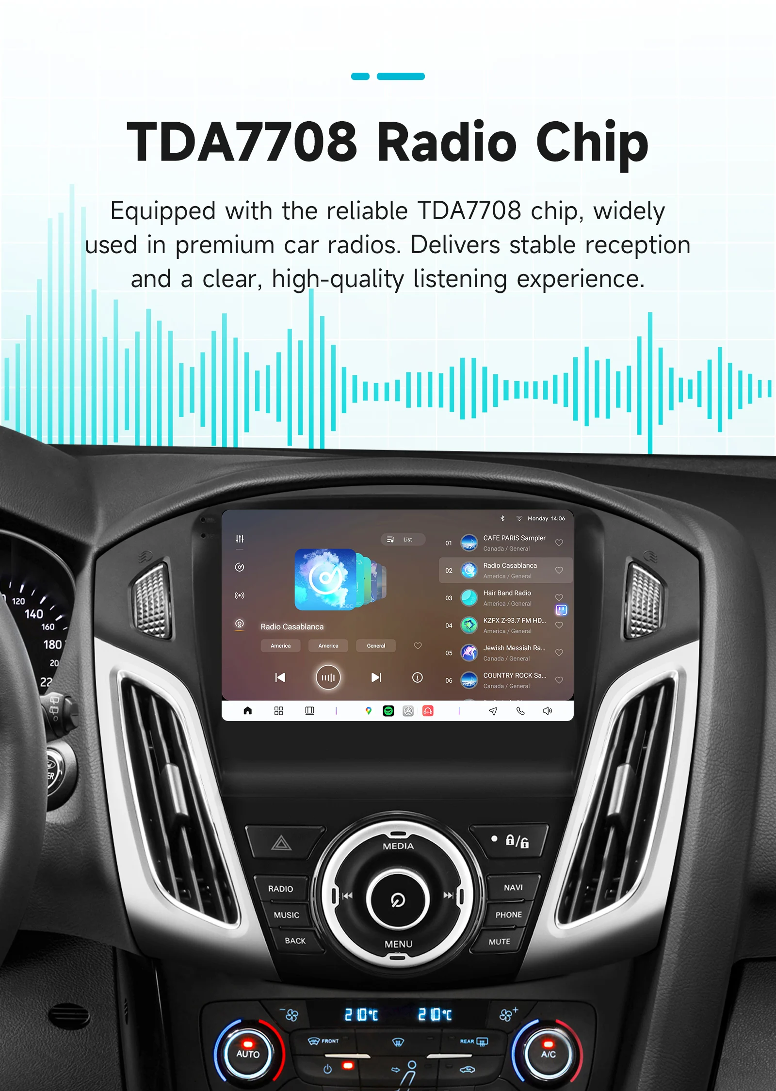 Hizpo 2K Bildschirm Android Auto für Ford Focus 3 Mk 3 2011 - 2019 Auto-Infotainment 3D HD Multimedia-Player Stereo Kabelloses Carplay – Detail 23
