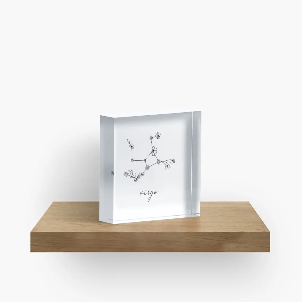 Virgo Zodiac Wildflower Constellation  Acrylic Block Print Process Bedroom Room Transparent Stamping Decoration Board  Art Home