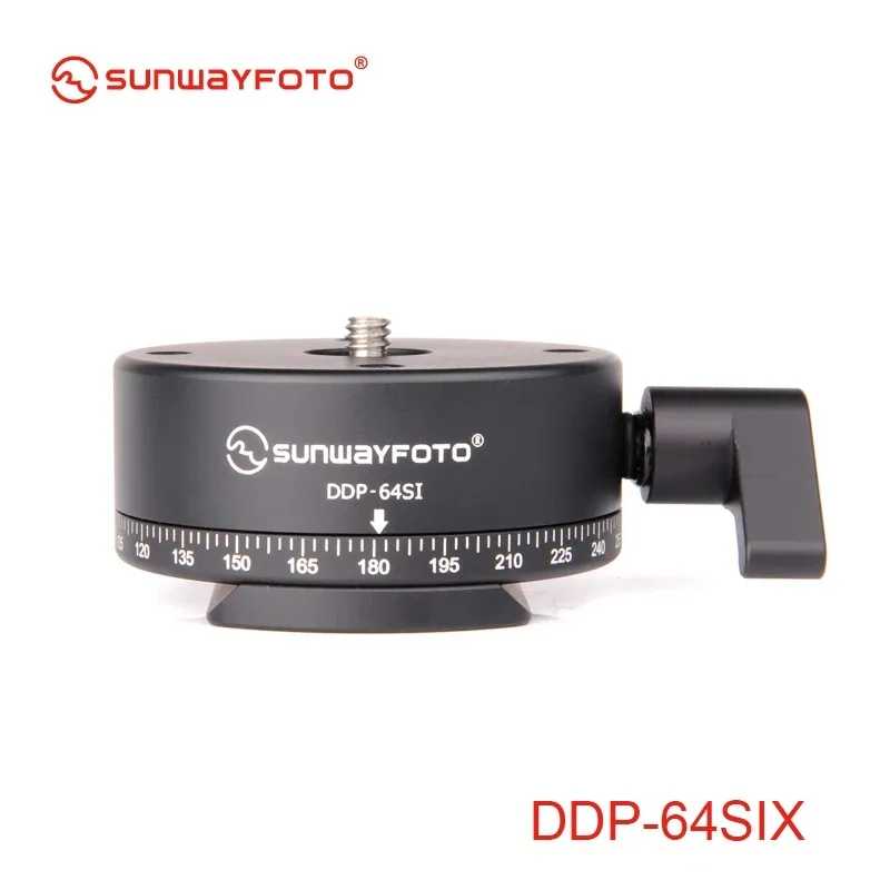 SUNWAYFOTO DDP-64SIX 64mm Aluminum Indexing Rotator, Arca-Swiss Dovetail Base with 10kg Load for 360° Spherical Panorama