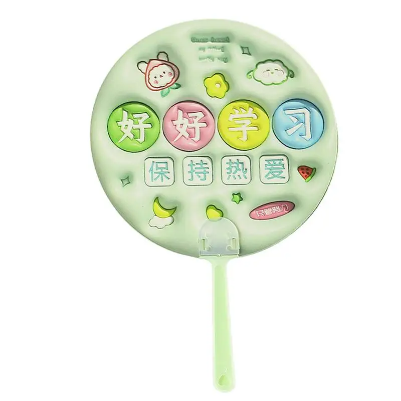 Cartoon Handheld Fans Letter Patterns Handheld Cooling Fans Manual Small Fan Cute Novel Home Personal Decoration Summer Round