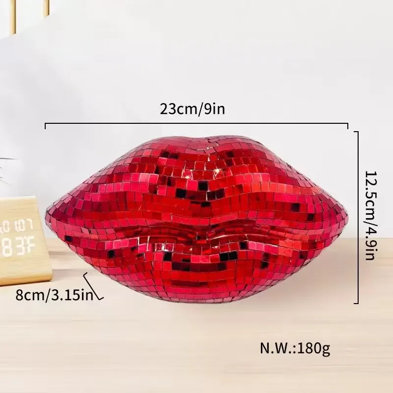 Espejo de mosaico para labios, adorno para decoración de la casa, tiro en carretera, discoteca, accesorios de labios sexys, rojo, rosa, plata, oro disponible