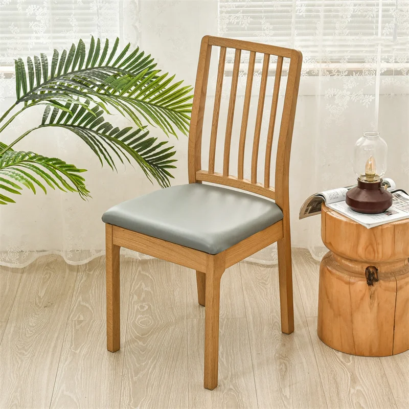 Wasserdichter Stuhlkissenbezug für Küche, Esszimmer, Ledersitzbezug, Esszimmerstuhl-Sitzkissenbezug, einfarbig – Detail 32