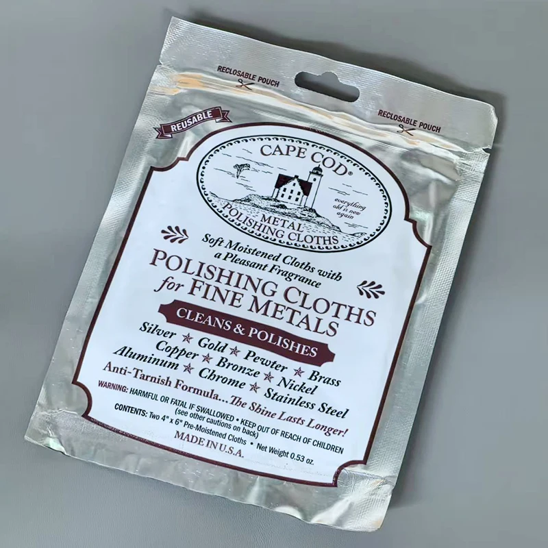 American CAPE COD Polishing Cloth Fine Metals Twin Pack for Watch Jewelry Removing Watch Maintance Scratch Gift Set Repair Parts
