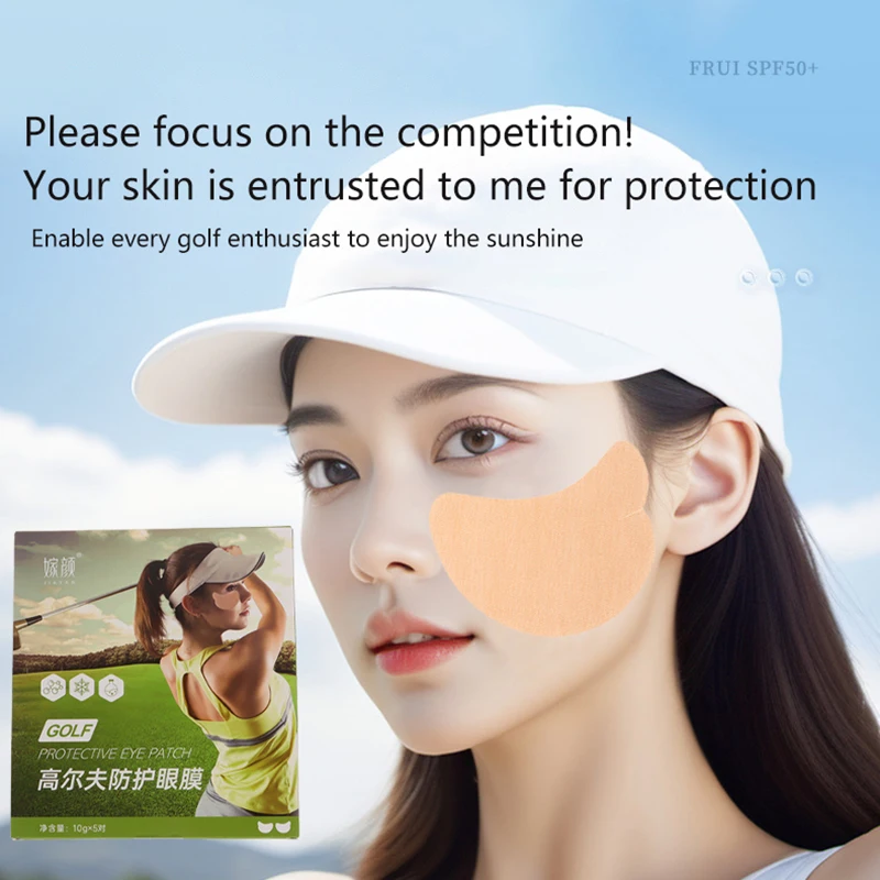 5Pairs Uv Face Patch Golf Sun Protection Patches Moisturizing Breathable Sun Protection Face Patch For Golfs Beach Travel.~