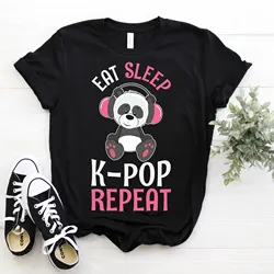 Eat Sleep K Pop Repeat Panda Kpop Korea Korea muzyka T Shirt Pandas Lover S Love Kdrama Drama Girls chłopięcy córka wnuczka