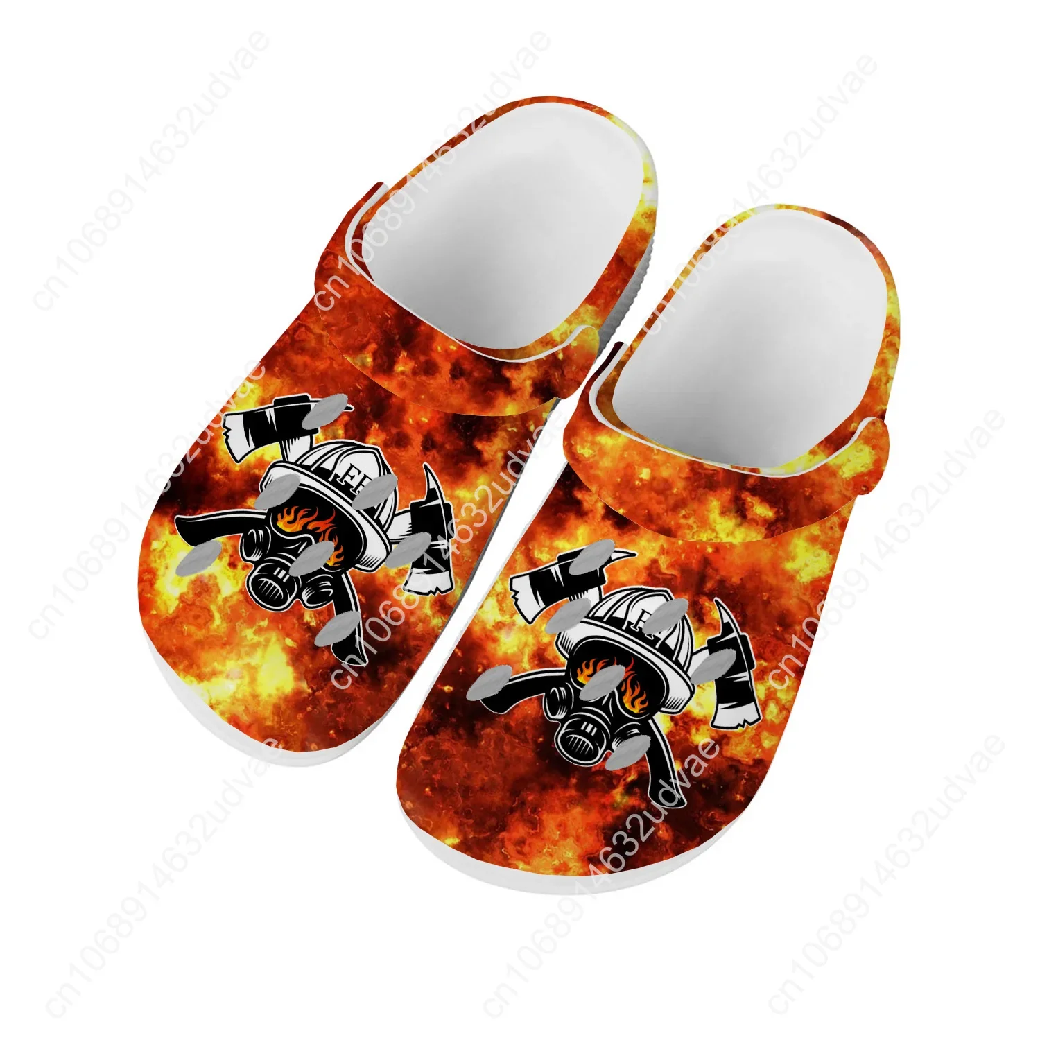 

Firefighter House Fire Rescue Sandals Men Women Teenager Fashion Water Shoes Garden Breathable Comfort Beach Custom Slippers