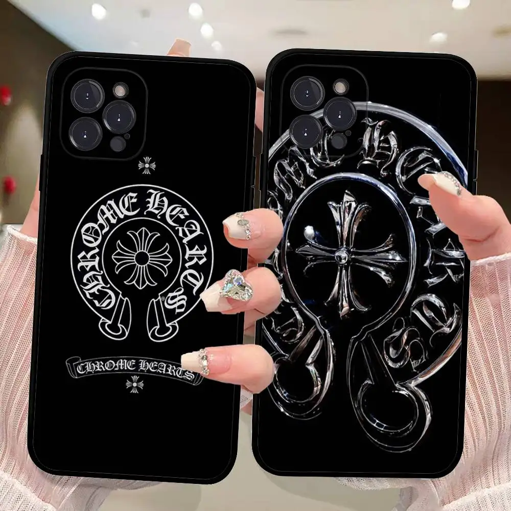 الكلاسيكية الفاخرة C-ChromeS H-القلب جراب هاتف جراب هاتف آيفون 17 الهواء 16 15 14 13 12 11 برو ماكس 16 15 14 زائد بولي TPU لينة حالة #6