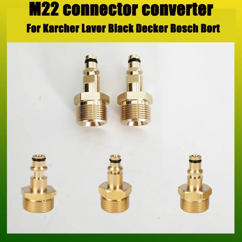 Lavadora o Mangueira Adaptador Tubo de Pressão Conector Rápido Conversor de Encaixe para Karcher Lavor Bosch Arruela M22 de Alta Pressã