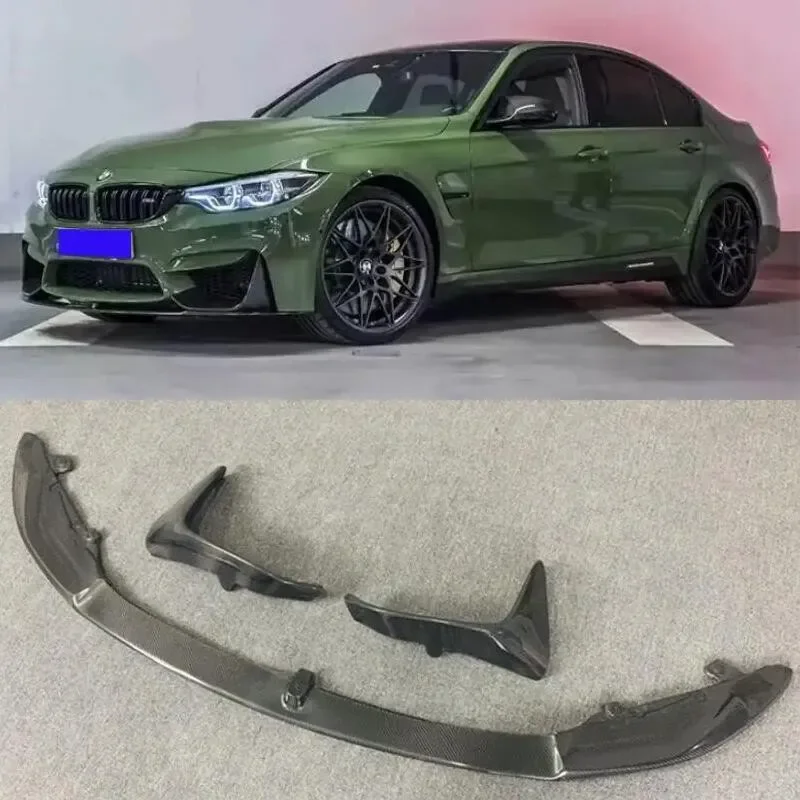 

REAL CARBON FIBER Front Bumper Lip Splitters Body Kit 3PCS/SET Cup Flaps Cover For BMW F80 F82 F83 M3 M4 2014-2020