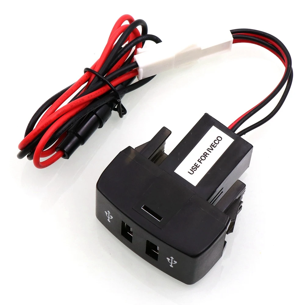 N26R-Car Dual USB 5V 2.1A Car USB Power Socket Car Accessories For Iveco Truck Stralis Hi-Way Eurocargo