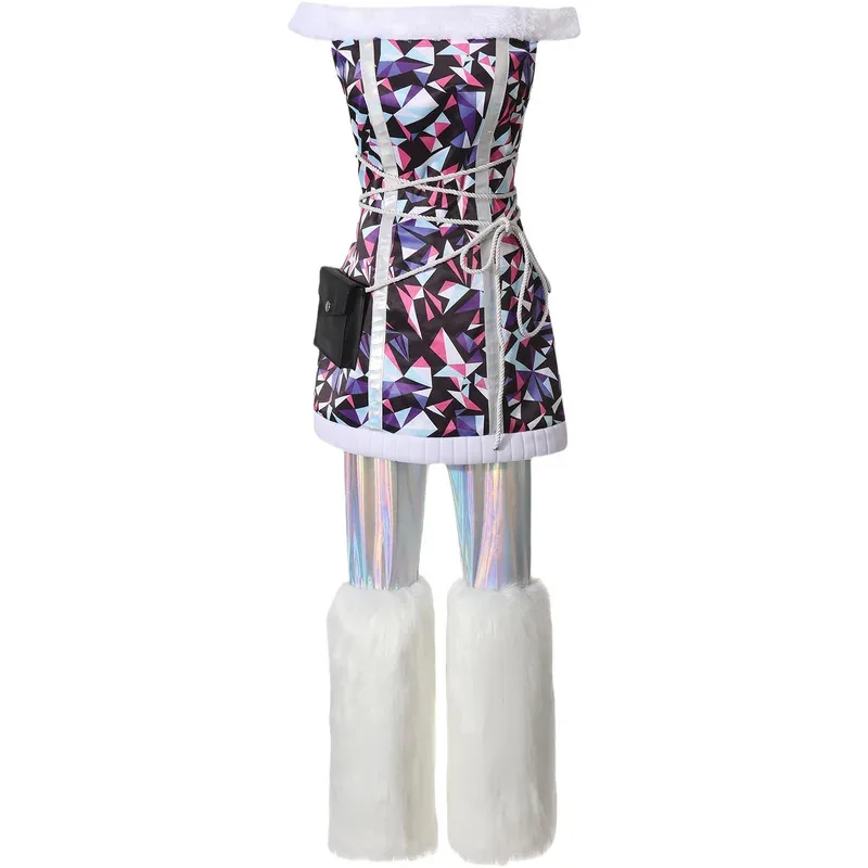 애비 보미나블 코스프레 의상 소녀를위한 멋진 드레스 유니폼 애니메이션 역할 놀이 복장 여성용 할로윈 크리스마스 카니발 슈트