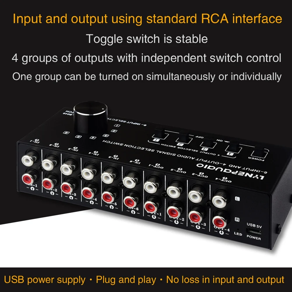 6 in 4 Out Audio Frequency Select Shift Device/Distribute Device/Audio Frequency Shift Device Output Switch Control