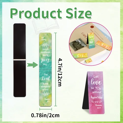 Imagen 2 del producto 96 Uds. Marcapáginas magnéticos de la Biblia con marcadores de versículos de la Biblia-marcapáginas con codificación de Color de acuarela para regalos cristianos, iglesia