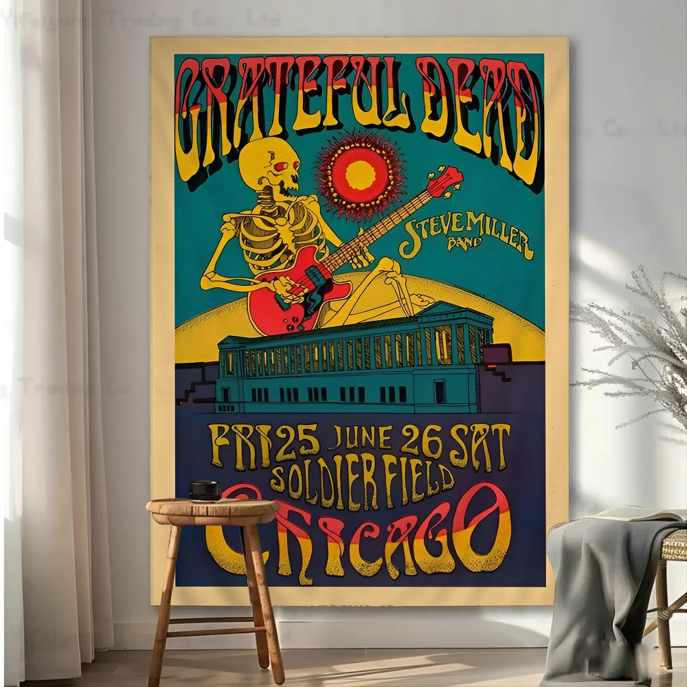 The Grateful Dead Printed Large Wall Tapestry Hanging Tarot Hippie Wall Rugs Dorm Art Home Decor
