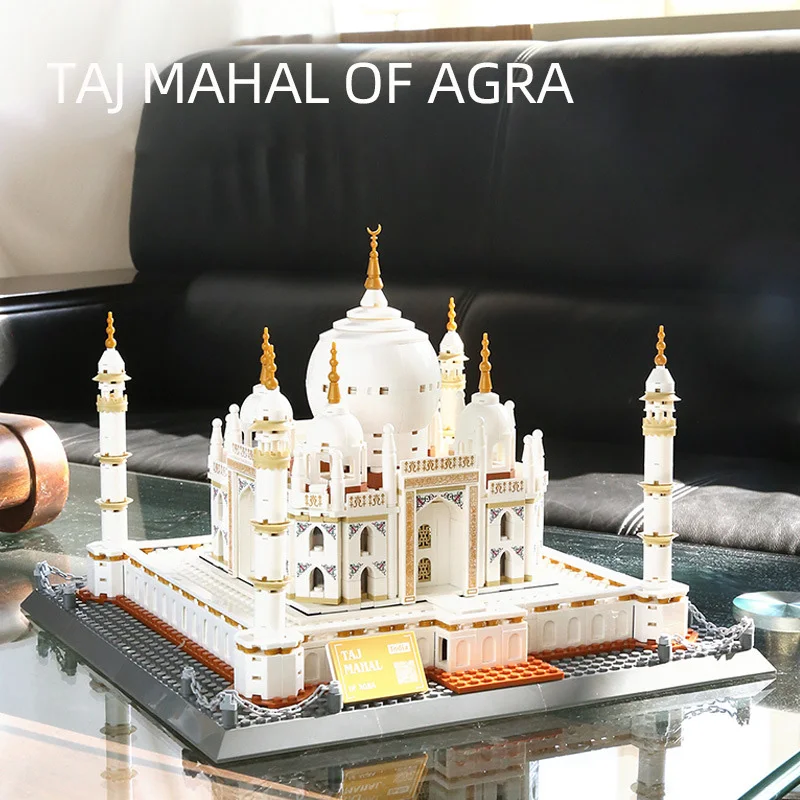 World Famous Modern Architecture India Taj Mahal Of Agra Building Block Construction Kits Model Bricks Toys Collection For Gifts