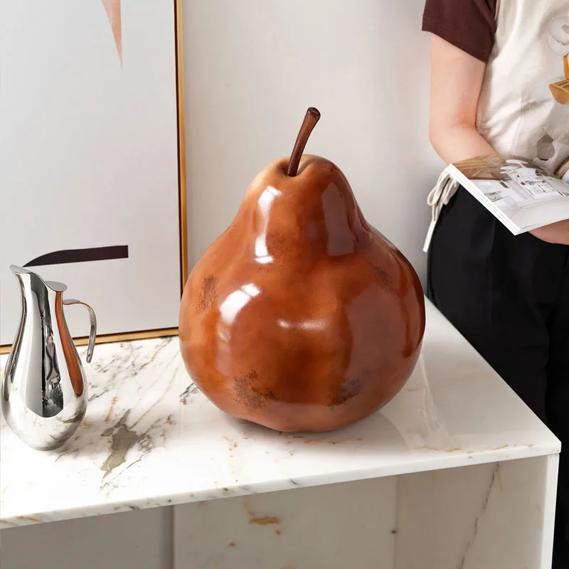 Pear Art Decorative Ornaments Home Living Room Study Floor Sculpture Entryway Decorations Hotel Props adornos para casa