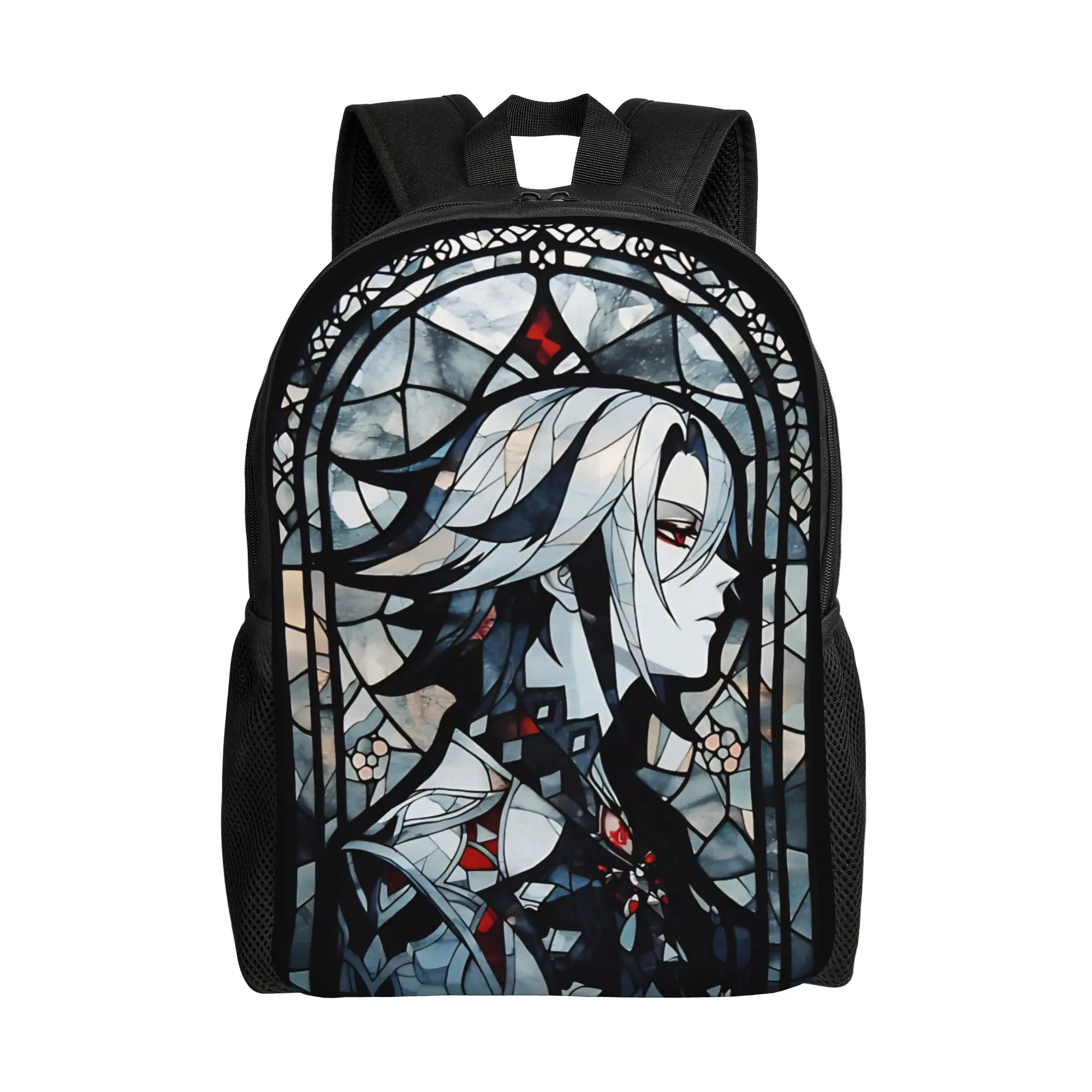 Stained Glass Arlecchino Anime Genshin Impact Backpack  Fashion Backpacks Female Outdoor Big School Bags High Quality Rucksack