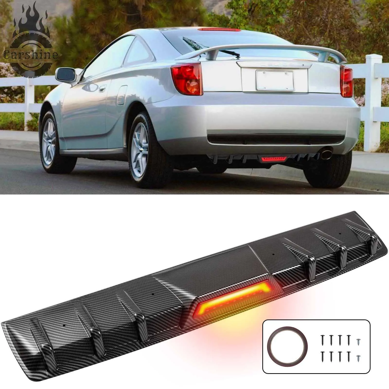 

Задний бампер-диффузор с LED-стоп-сигналом и карбоновым покрытием для Toyota Celica