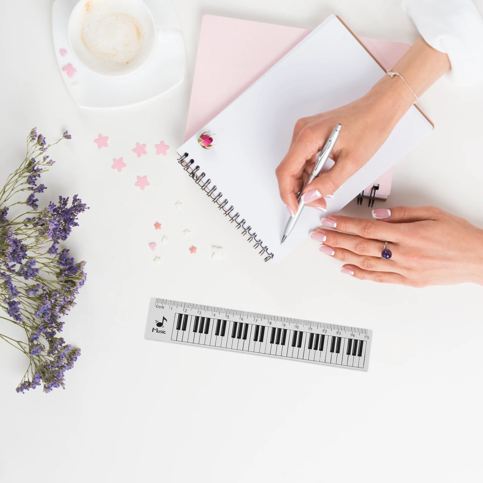 

Transparent Music Ruler Piano Keyboard Note Tool for Students Artists Engineers Multi Functional Drawing Measuring Stationery