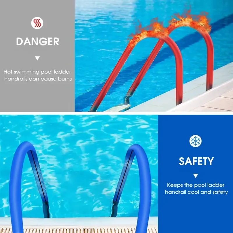 Customized Pool Railing Handrail Covers Zippered Designed Neoprene Hand Grip Rail Nonslip Cover for Inground Pool Ladder