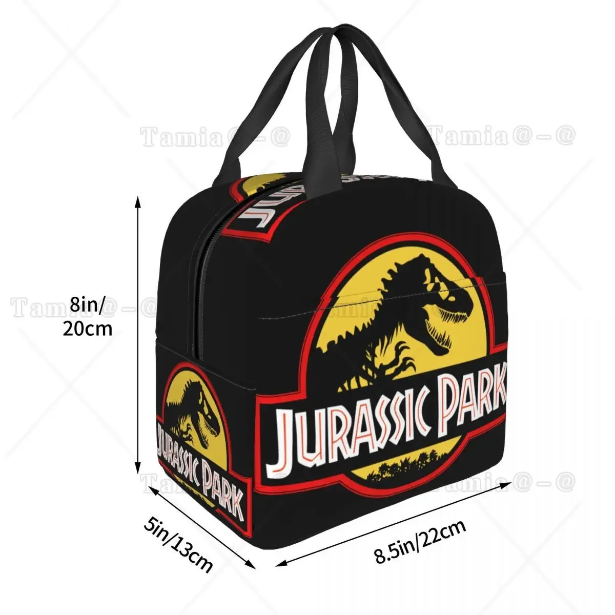 Custom Jurassic Park Dinosaur Print Lunch Bag Men Women Cooler Thermal Insulated Lunch Box for Adult Office