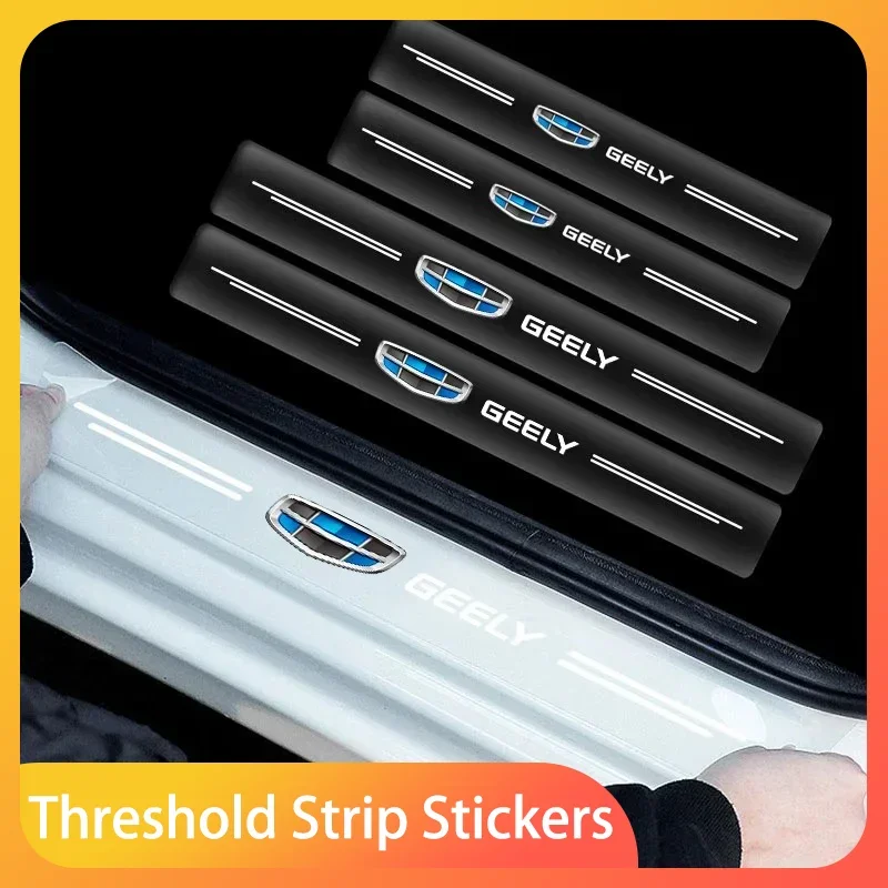 

Car Door Sill Protector Stickers Transparent Decor Decal Threshold Strip For Geely Geometry C Coolray Tugella Gx3 Panda