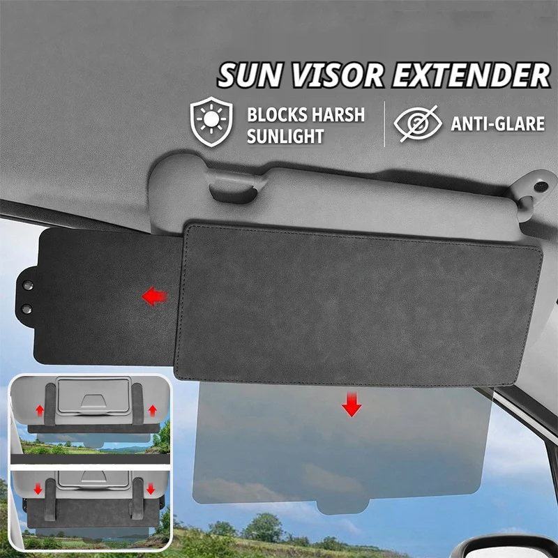SEAMETAL Universal Car Sun Visor Extender Anti-Glare Scalable Sun Shade UV Blocker Slide Extension Board Sunshade Interior Parts