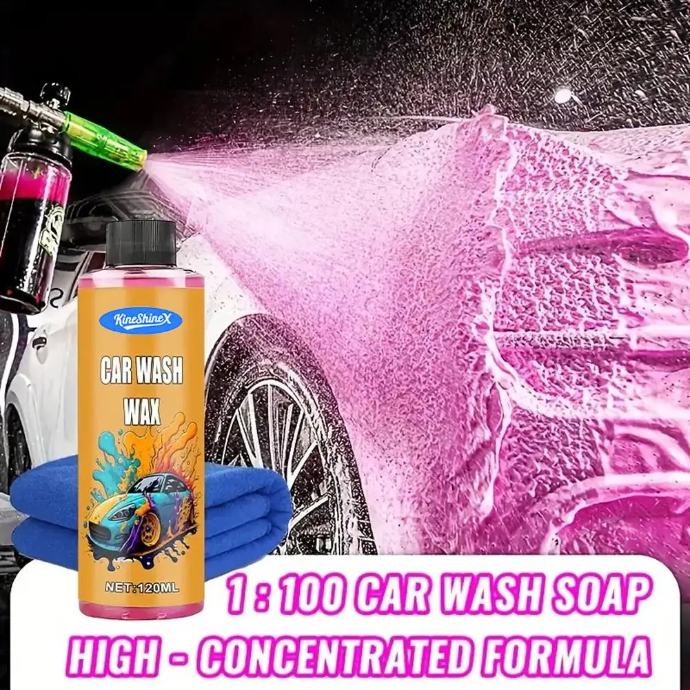 1/2Pcs High-Density Pink Foam Car Waxoncentrated Formula with Foaming Soap,Creates Mirror-Like Shine,Integrated Paint Protection