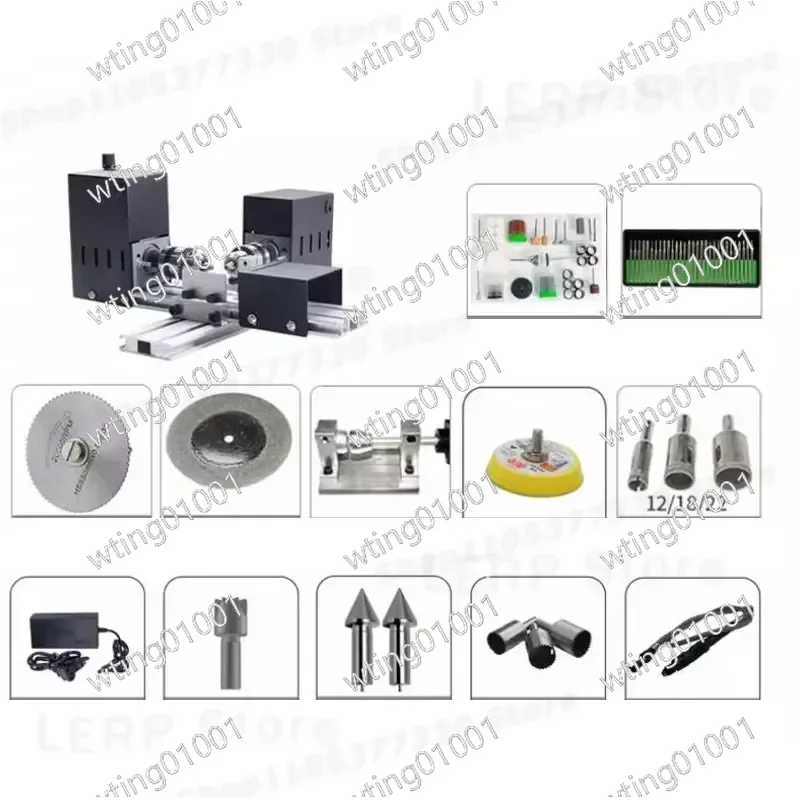 for DIY Mini Lathe with Dual Motors for Home Drilling and Grinding 110-220V Compact Power Tool for Woodworking Metal