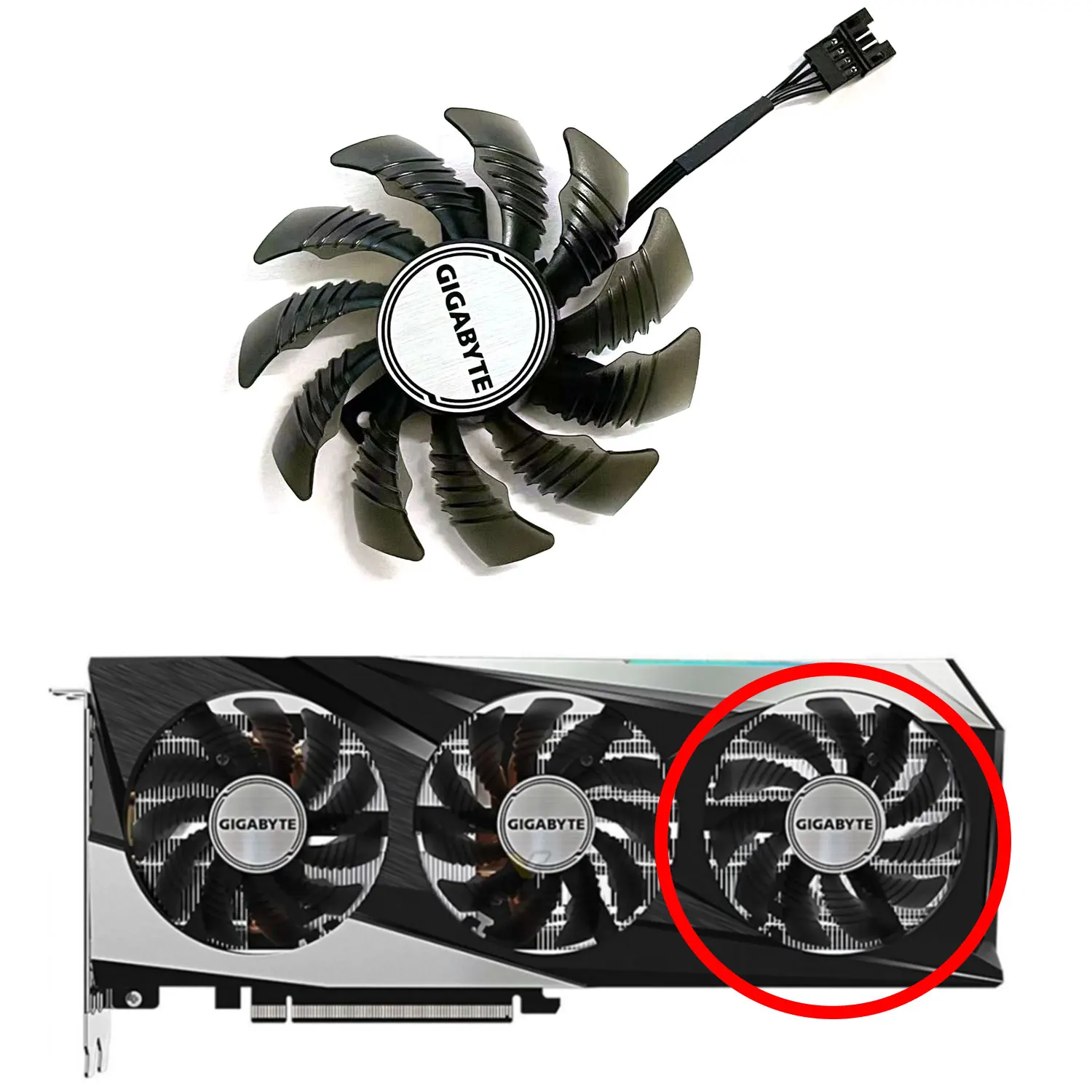 T128010SU PLD08010S12HH RTX3060 Cooler Fan Replacement for Gigabyte GeForce RTX 3060 Ti RX 6600 6700 XT GAMING Graphics Card