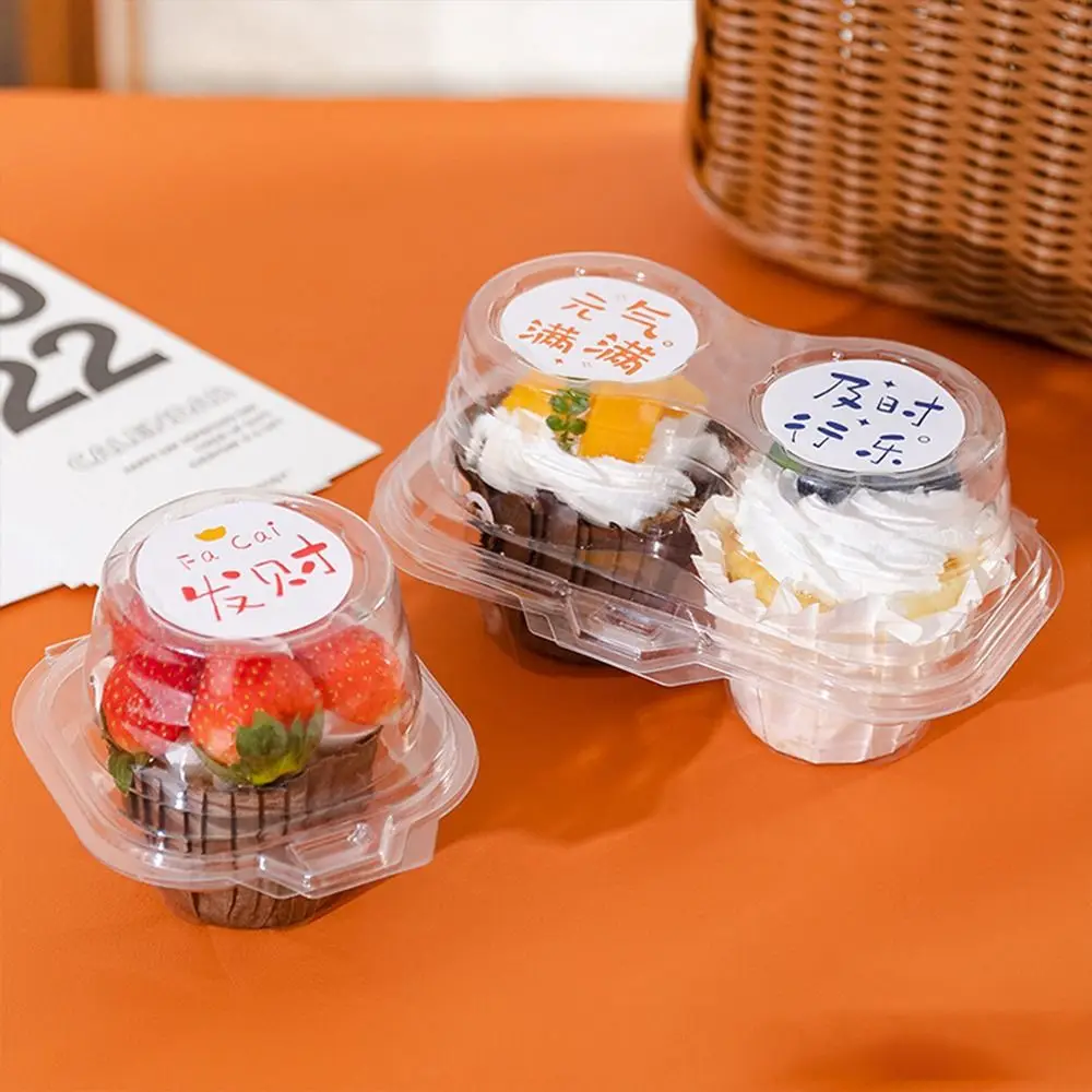 10Pcs New Transparent Cupcake Box Party Tray Single/Double I