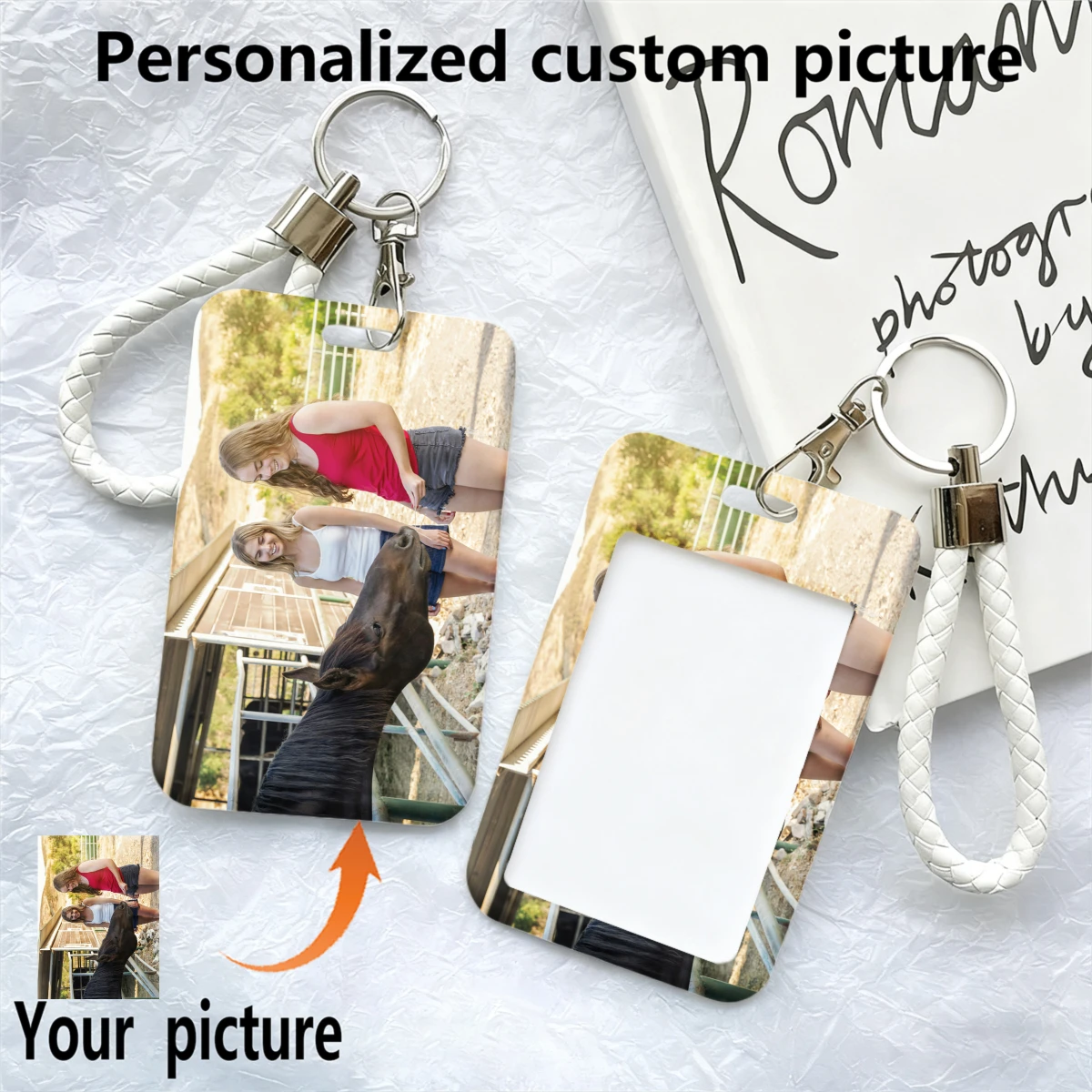 DIY Transparent Acrylic outing Photo Card Holder Card holder for bank and credit cards ID card keyring Card holder kawaii