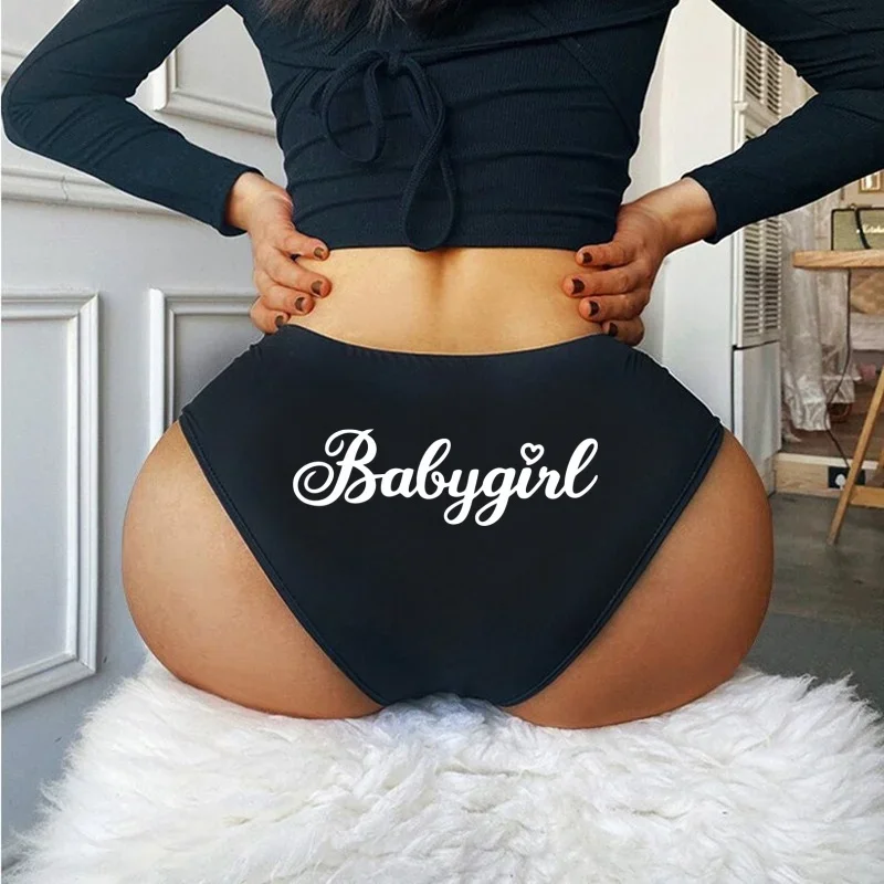 Babygirl roupa interior de algodão feminino quente underpant letras engraçadas calcinha sexy para mulheres menina adorável sexy briefs lingerie macia