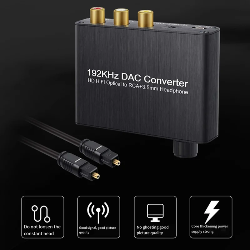 ABKN-192Khz DAC Converter Digital To Analog Converter With Headphone Amplifier Built-In Bluetooth Receiver Music Player Durable