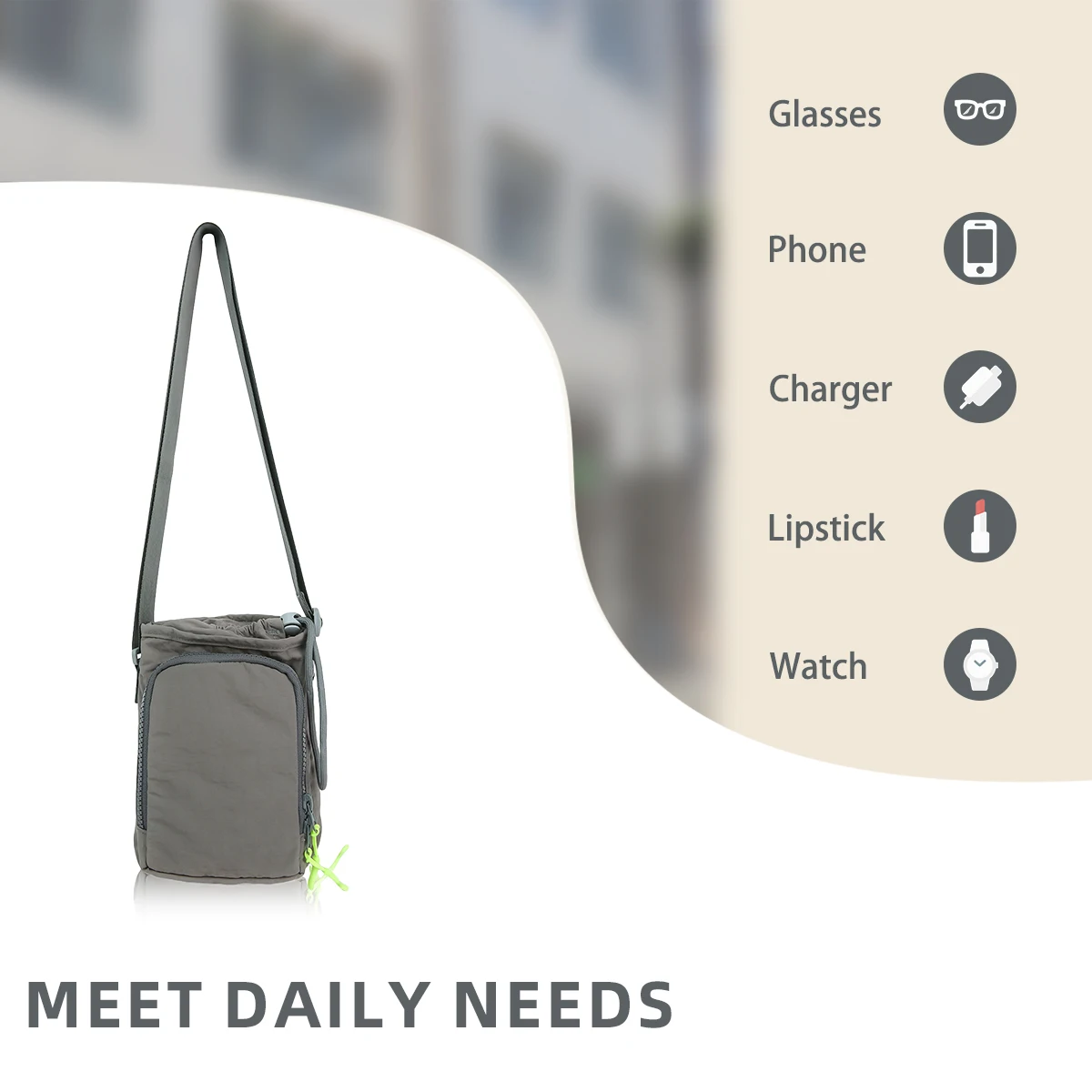 Hochwertige, stilvolle Handytasche für Damen, Umhängetasche, Wasserflaschentasche, Mini-Sommerhandtasche, Schlüsseltasche, Schultertasche, für Wanderungen, Trekking, Laufen, Tasche für Taschentücher. – Detail 4
