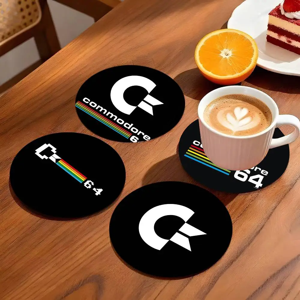 C-Commodore 64 Coasters 10cm Round Wooden Suitable For Drinks Tea Coffee Home Gift Choice Holidays