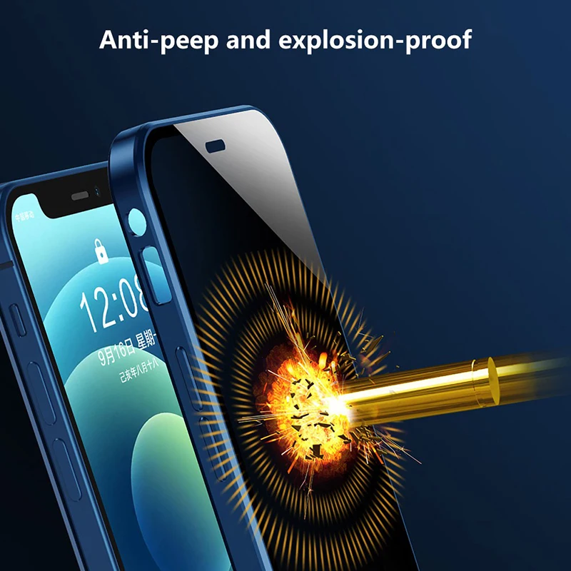 For IPhone 16 15 14 Plus 13 12 Pro Max 360 Shockproof Full Lens Protection Privacy Magnetic Transparent Case Snap on Cover