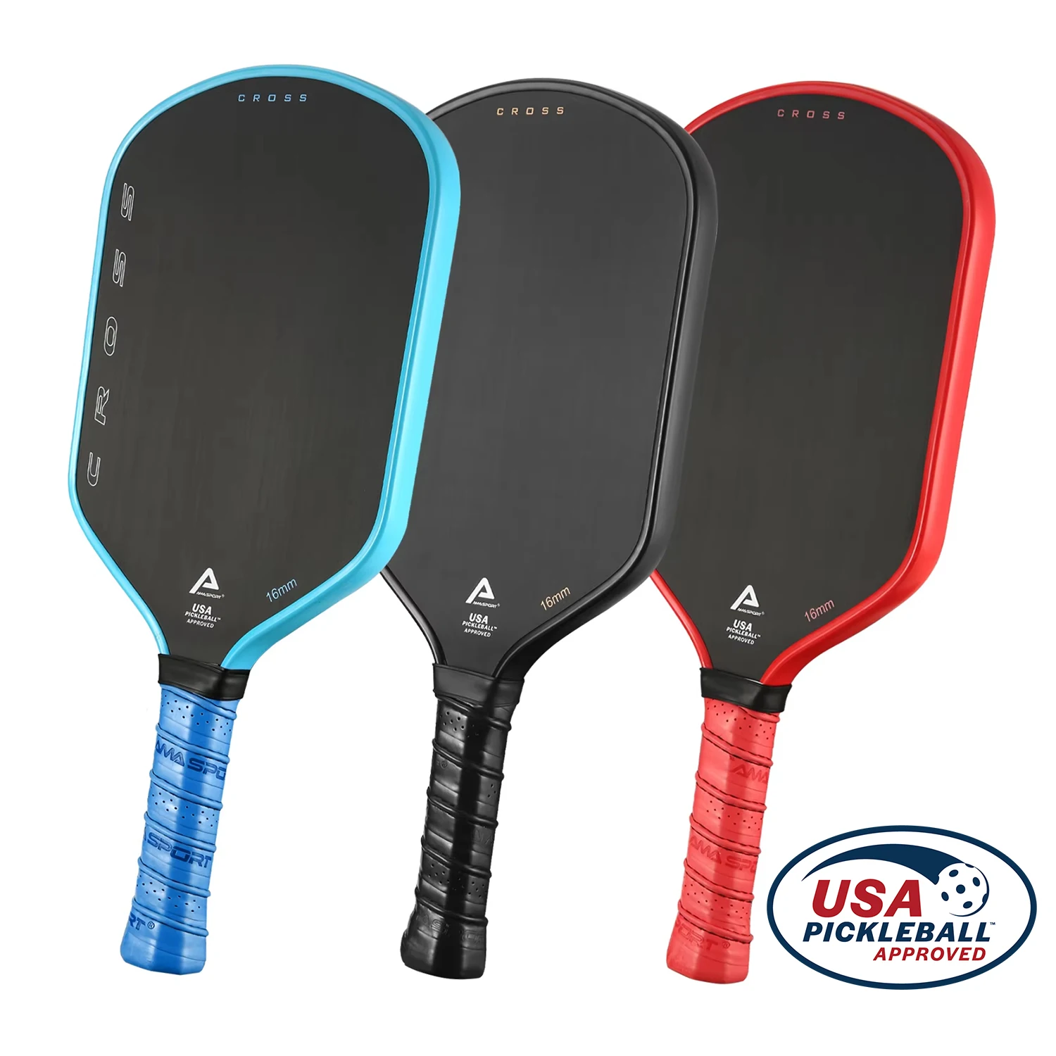 AMASPORT USAPA Pickleball Paddle Raw Cross T700 fibra de carbono 16mm Cross Tech Pickleball paletas raqueta con cubierta de paleta