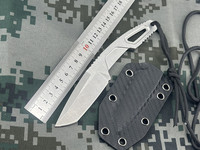 One piece keel small straight knife carbon fiber scabbard camping knife high hardness tool knife
