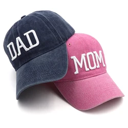 DAD MOM Embroidery Pure Cotton Adjustable Baseball Cap Fashion Unisex Sport Visors Sun Hat Breathable Outdoor Snapback Caps Gift