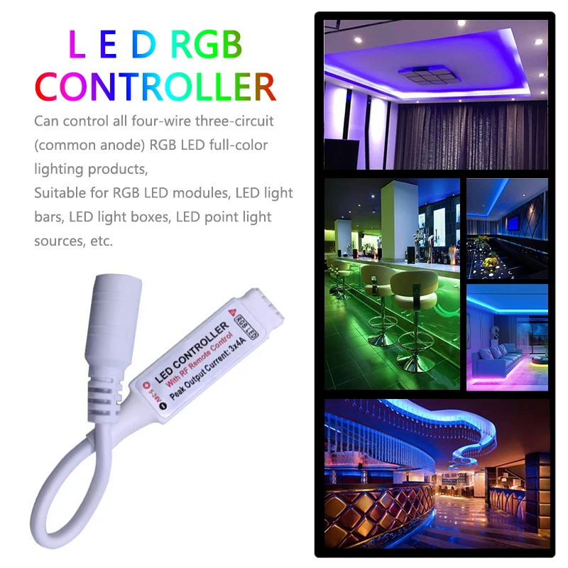 New RGB Mini Controller DC 5V 12V 24V 12A 3 Channel Wireless RF Remote Control Dimmer for 5050 2835 Colorful LED Strip Lights - Image 2