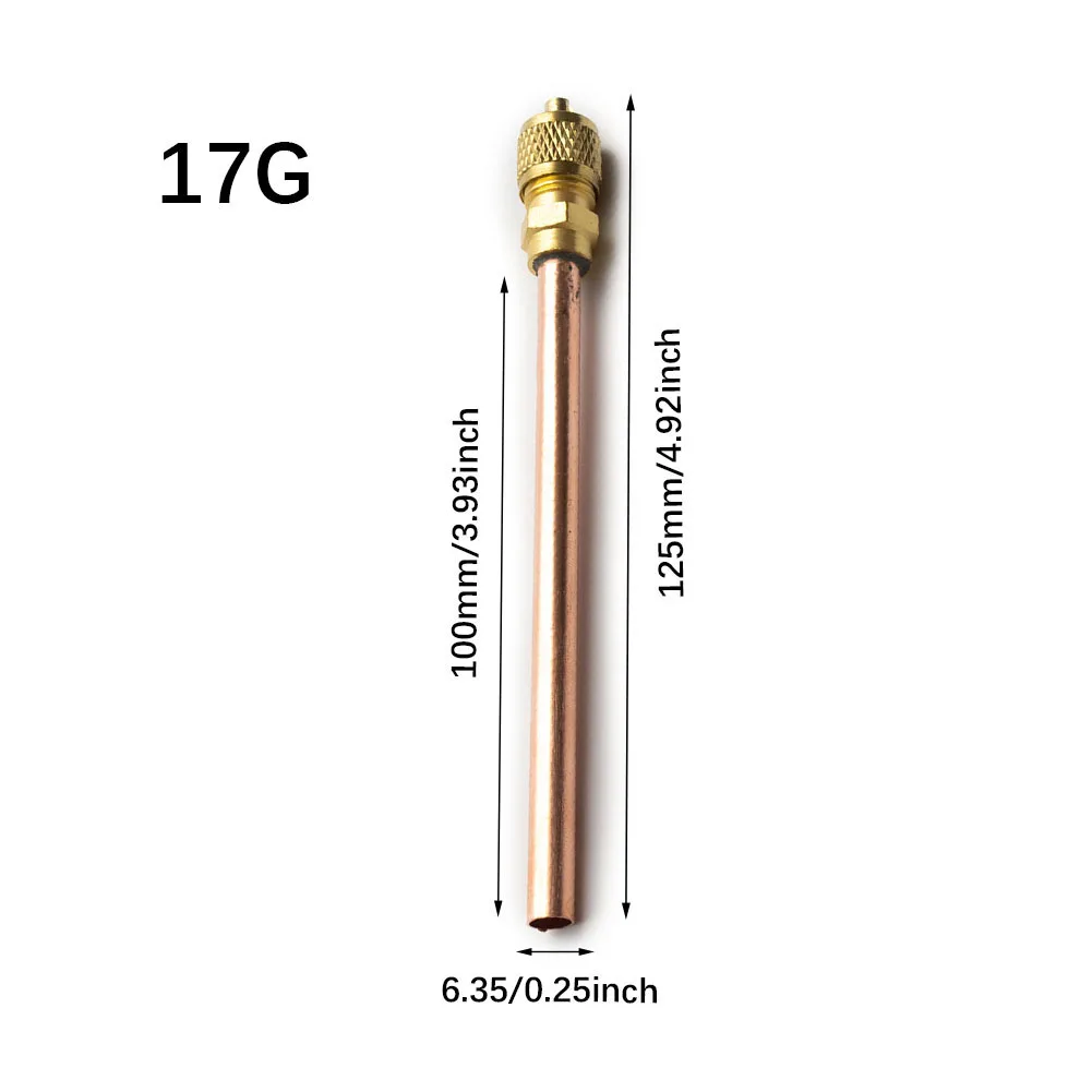 Air Conditioner Refrigeration Access Valves 13x6x4cm Copper Tube 125mm Length Maintenance Valve Filling Parts