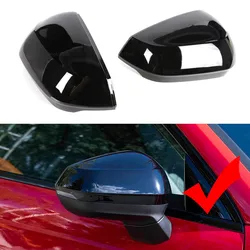 2Pcs Side Wing Mirror Cover For Audi Q2 2017 2018-21 Q3 F3 2019 2020 2021 Gloss Black Rearview Mirror Cap Cover Car Accessories