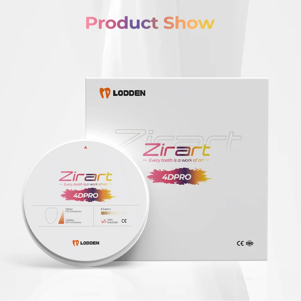 LODDEN 4D Pro Mehrschichtige Zirkonoxid-Dentalblöcke für CAD/CAM Kronen und Brücken 98x10-25mm 43%-57% Hohe Festigkeit 43%-57% – Detail 9