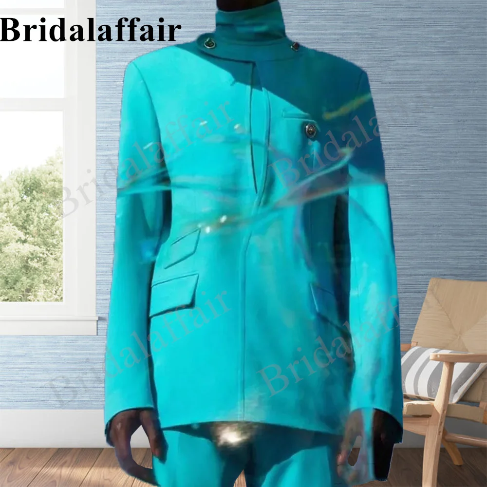 

Bridalaffair Peacock Green Men's Fashion Suit Sets Luxury Wedding Prom Tuxedo for Men 2 piece Jacket Pants Set Tailored Costume