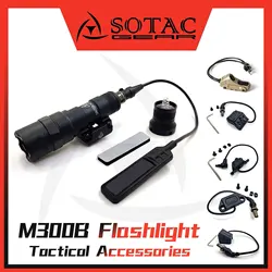 SOTAC GEAR Tactical Light M300B Flashlight Add Switch Hunting Outdoor M300 B Scout Light Fit 20mm Rail